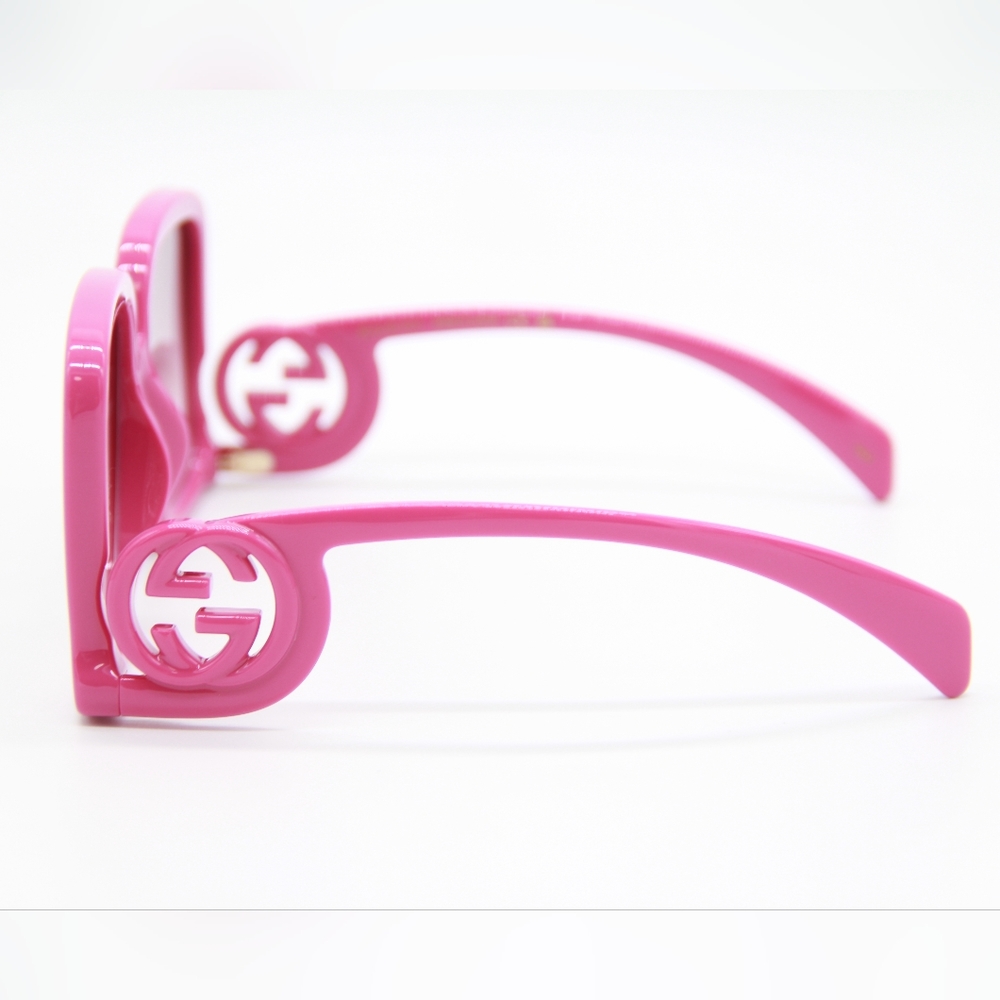 NEW GUCCI GG1326S 004 PINK SQUARE WOMEN SUNGLASSES GUCCI - Picture 7 of 13